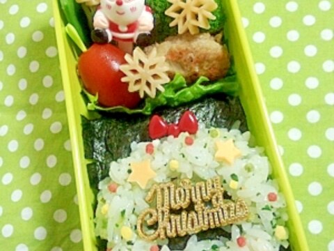 簡単キャラ弁☆クリスマスリースのお弁当♪